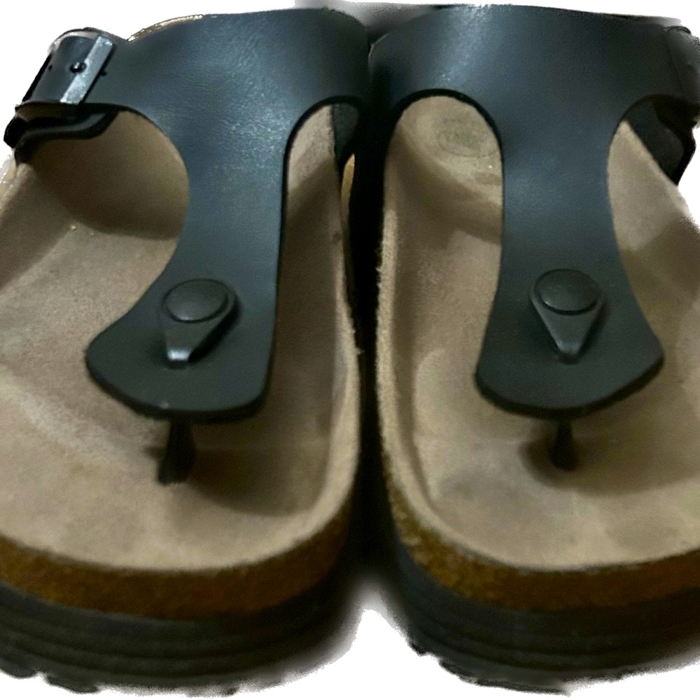 Birkenstock Papillio Gizeh Grooved Platform Black Vegan Regular Size 38